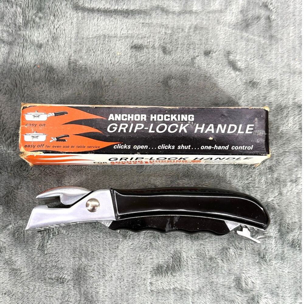 Anchor Hocking Grip-Lock Handle Vintage MCM Cookware Accessory w/ Original Box